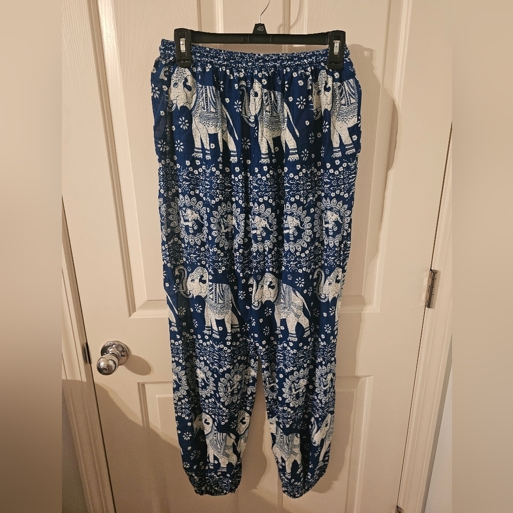 Women's Harem Pants High Waist Hippie Boho Yoga Palazzo Casual with Pockets - Picture 2 of 5